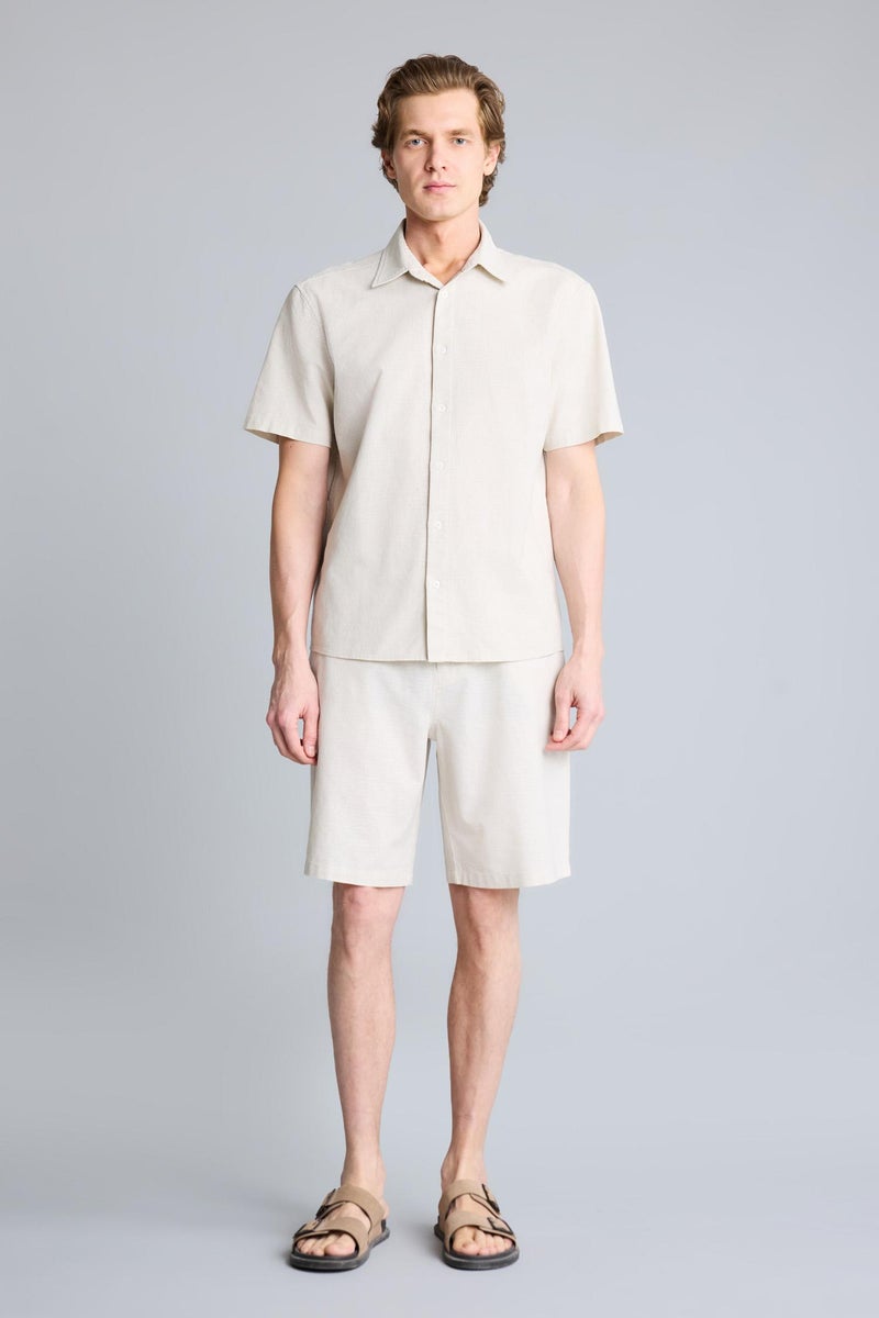 DeFacto Beige Man Relax Fit Cotton Basic Shorts Casual - Image 2